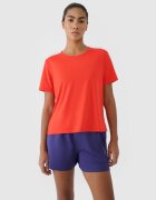4F Tricou de antrenament oversize cu uscare rapidă pentru femei - roșu XS