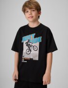 4F Tricou loose cu imprimeu băieți - 122/128 (6-8 ani)
