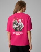 4F Tricou loose cu imprimeu damă - M