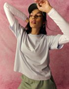 4F Tricou loose cu imprimeu damă - S