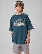 4F Tricou loose cu imprimeu pentru băieți - bleumarin 146/152 (10-12 ani)