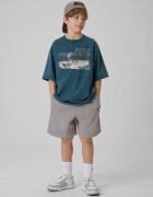 4F Tricou loose cu imprimeu pentru băieți - bleumarin 146/152 (10-12 ani)
