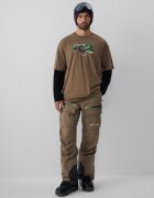 4F Tricou loose cu imprimeu pentru bărbați - maro L