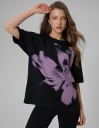 4F Tricou loose cu imprimeu pentru femei - L