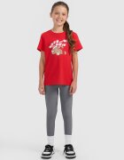 4F Tricou regular cu imprimeu de sărbători pentru fete - roșu 140