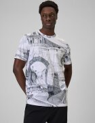 4F Tricou regular cu imprimeu pentru bărbați - alb-negru S