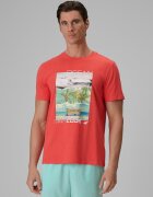 4F Tricou regular cu imprimeu pentru bărbați - coral XL