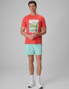 4F Tricou regular cu imprimeu pentru bărbați - coral XL