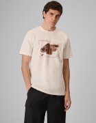 4F Tricou regular cu imprimeu pentru bărbați - crem M