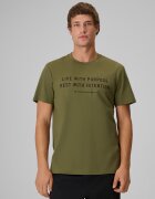4F Tricou regular cu imprimeu pentru barbati - khaki S