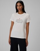 4F Tricou regular cu imprimeu pentru femei - crem XXL