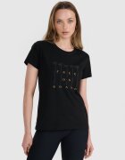 4F Tricou regular cu imprimeu pentru femei - XS