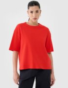 4F Tricou regular din tricot cu vafe pentru femei - roșu XS