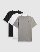 4F Tricou regular simplu bărbați (3-pack) - alb+gri+negru L
