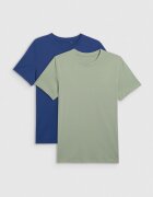 4F Tricou regular unicolor pentru bărbați (2-pack) - bleumarin+khaki XL