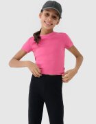 4F Tricou slim crop-top unicolor pentru fete - 158