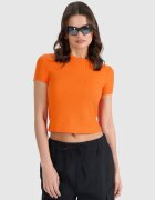 4F Tricou slim din tricot cu vafe pentru femei - XS