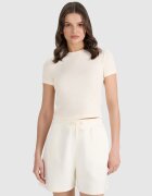 4F Tricou slim din tricot cu vafe pentru femei - XS