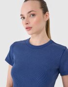 4F Tricou slim din tricot striat pentru femei - XS