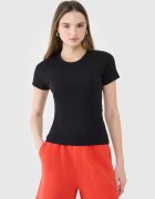 4F Tricou slim din tricot striat pentru femei - XS