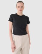 4F Tricou slim din tricot striat pentru femei - XS