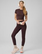 4F Tricou slim simplu pentru femei - maro S