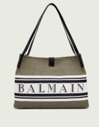 Balmain Geantă shopper Release cu adaos de piele
