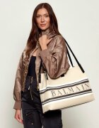 Balmain Geantă shopper Release cu adaos de piele