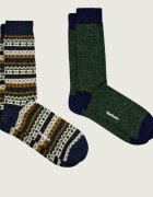 Barbour De lână șosete 2-pack Fair Isle cu adaos de mătase