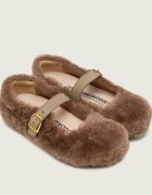 Birkenstock Balerini Santa Clarita Mary Jane| shearling| narrow fit cu adaos de piele