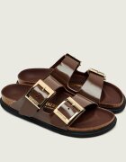Birkenstock De piele șlapi Arizona Droplet Buckle Cupsole | narrow fit