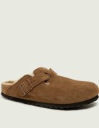 Birkenstock Mules (încălțăminte) Boston | piele întoarsă (zamsz) | cu adaos de lână | narrow fit | shearling