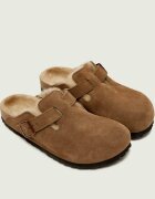 Birkenstock Mules (încălțăminte) Boston | piele întoarsă (zamsz) | cu adaos de lână | narrow fit | shearling