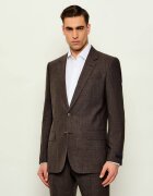 BOSS Black De lână sacou SB-SuitJacket-262_DB| BOSS X BECKHAM | Slim Fit cu adaos de mătase