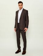 BOSS Black De lână sacou SB-SuitJacket-262_DB| BOSS X BECKHAM | Slim Fit cu adaos de mătase