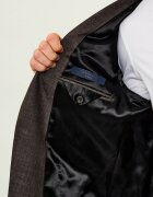 BOSS Black De lână sacou SB-SuitJacket-262_DB| BOSS X BECKHAM | Slim Fit cu adaos de mătase