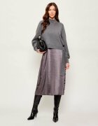 BOSS Black De satin rochie 2 în 1 Flalina cu adaos de lână și cașmir