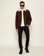 BOSS Black Geacă de piele Mordy_DB | BOSS X David Beckham | regular fit cu adaos de lână