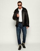 Boss Orange Geacă de piele Joglaci | Relaxed fit | shearling