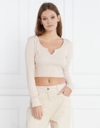 Calvin Klein Jeans Top SPLIT COLLAR RIB | Regular Fit
