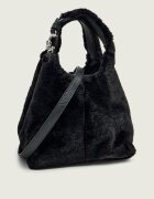 COCCINELLE Geantă pe umăr C-Easy cu adaos de piele | shearling