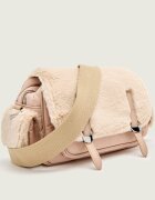 COCCINELLE Geantă pe umăr Campus | shearling cu adaos de piele