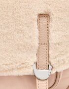 COCCINELLE Geantă pe umăr Campus | shearling cu adaos de piele