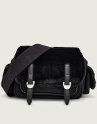 COCCINELLE Geantă pe umăr Campus | shearling cu adaos de piele