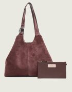 COCCINELLE Geantă shopper + borsetă C-Easy | piele întoarsă