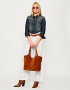 COCCINELLE Geantă shopper + borsetă C-Easy | piele întoarsă