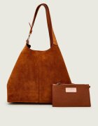 COCCINELLE Geantă shopper + borsetă C-Easy | piele întoarsă