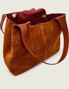 COCCINELLE Geantă shopper + borsetă C-Easy | piele întoarsă