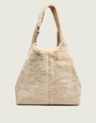 COCCINELLE Geantă shopper C-Easy | shearling cu adaos de piele