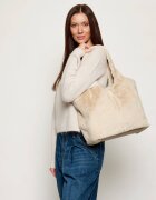 COCCINELLE Geantă shopper C-Easy | shearling cu adaos de piele